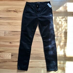 Jen 7 7 For All Mankind Women's 4 Black Velvet Ankle Skinny Pants Soft NWT!!!